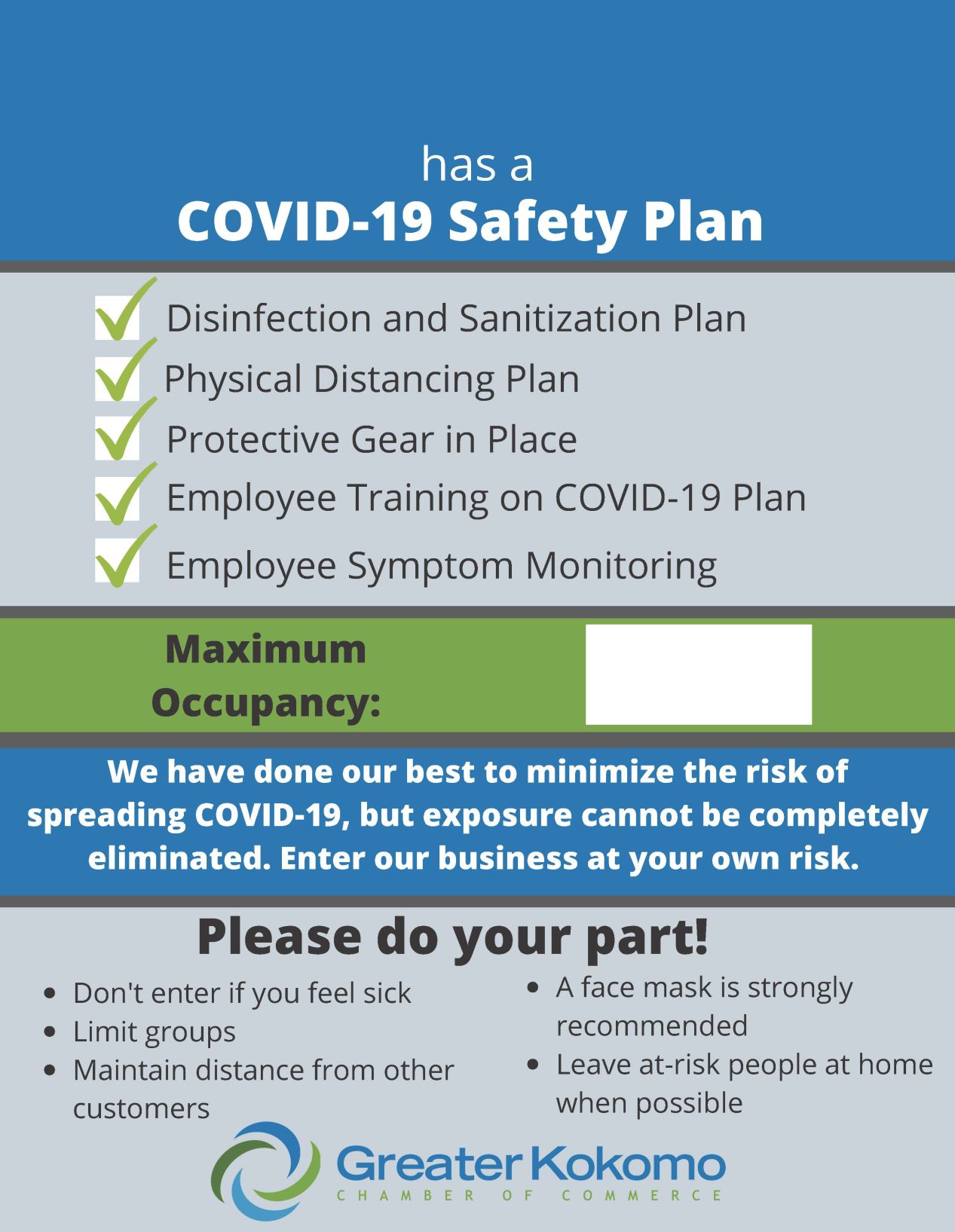 COVID Safety plan GKEDA